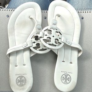 Tory Burch Miller white leather sandals -